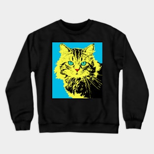 CAT POP ART  YELLOW Crewneck Sweatshirt